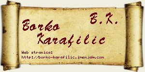Borko Karafilić vizit kartica